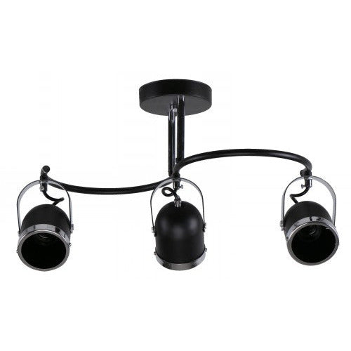LAMP. TECHO REFLECTORA NEGRO 3L E27 40W