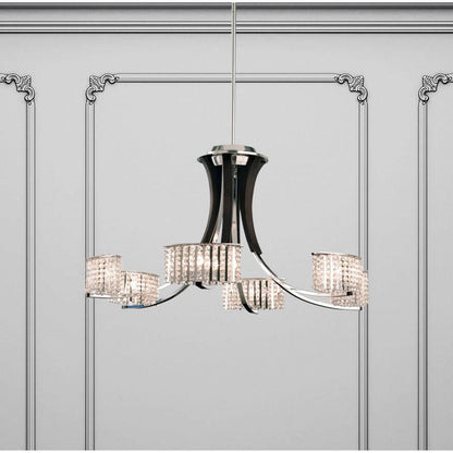 LAMP. COLGANTE VALCOUR PLATEADO 6L G9 40W