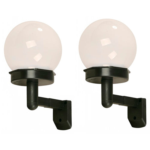LAMP. LED EXT. SOLAR PARED NEGRO 1L 0.06W 1.2V 3500K (2 PIEZAS)