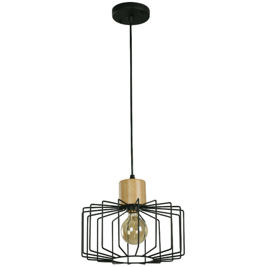 LAMP. COLGANTE NEGRO 1L E26 60W