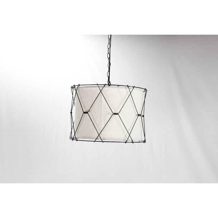 LAMP. COLGANTE NEGRO CON DORADO 1L E27 100W