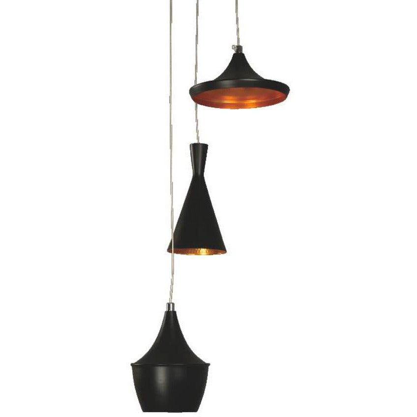 Lámpara Led Colgante Negro 3L 4W 85-265V 3000K