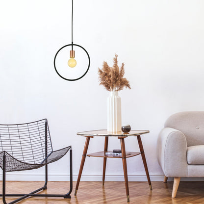 LAMP. COLGANTE NEGRO 1L E27 40W