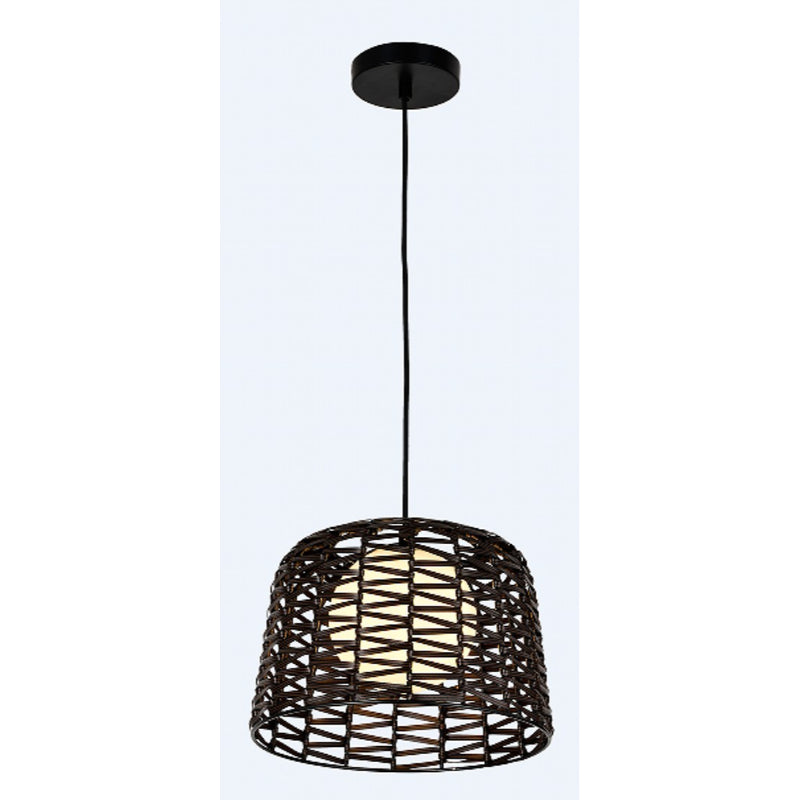 LAMP. COLGANTE 1L NEGRO Y CHOCOLATE 40W 120V E27