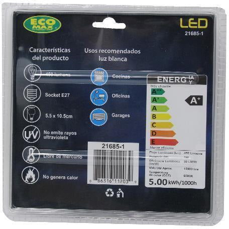 BOMBILLO LED A55 E27 5W 85-265V 6500K 2 PIEZAS
