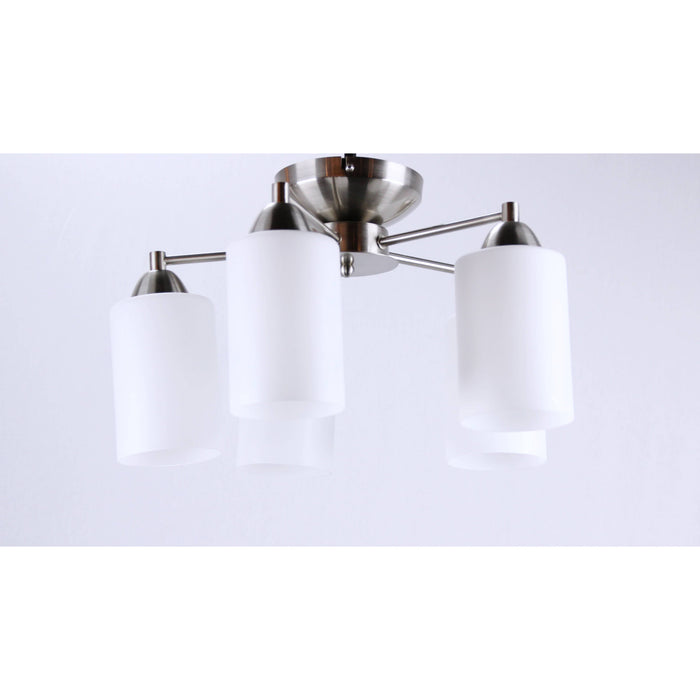 LAMP. TECHO NÍQUEL SATINADO 5L E27 40W
