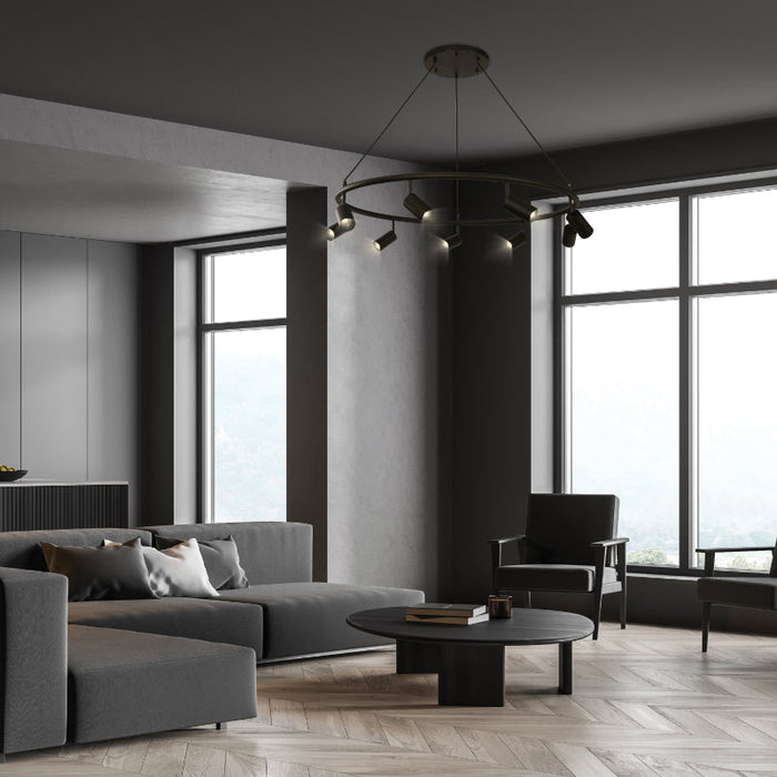 LAMP. COLGANTE NEGRO 9L GU10 5W