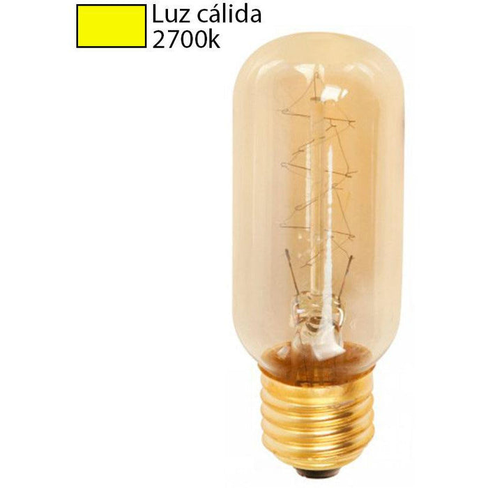 BOMBILLO INCANDESCENTE FILAMENTO T38 E27 40W 2700K