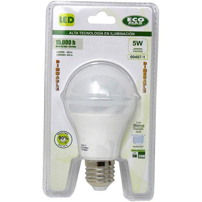 BOMBILLO LED A60 E27 5W 120V 6500K ATENUABLE
