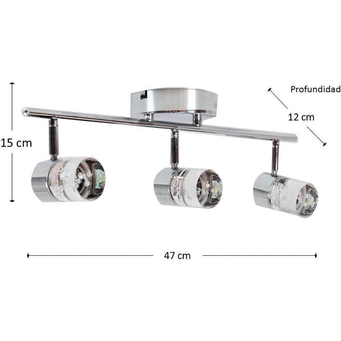 Lámpara Led Techo Reflectora Cromo 3L 5W 100-277V 3000K