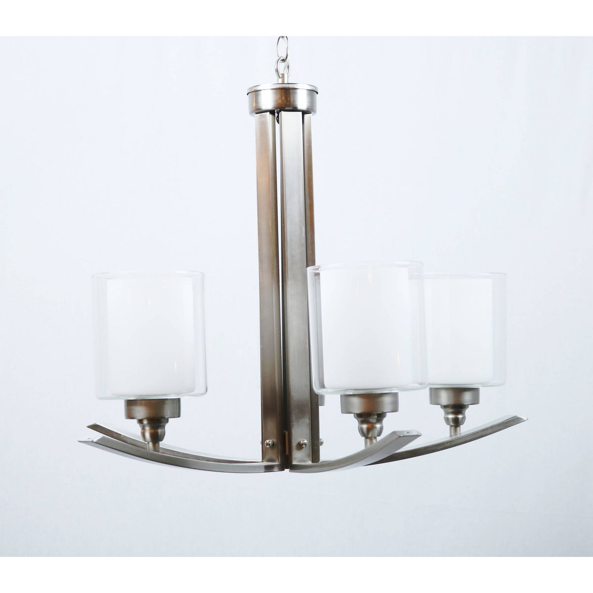 LAMP. COLGANTE NÍQUEL SATINADO 5L E27 40W
