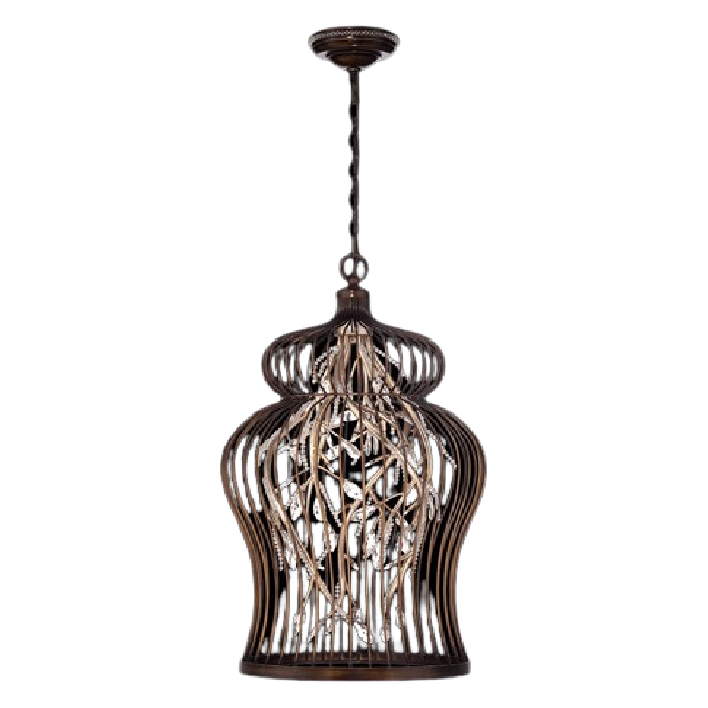 LAMP. COLGANTE FANTA BRONCE TRANSPARENTE 14 G4 20W