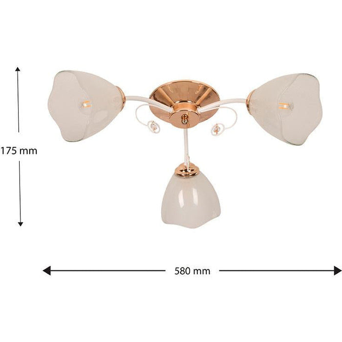 Lámpara Techo Dorado 3L E27 60W