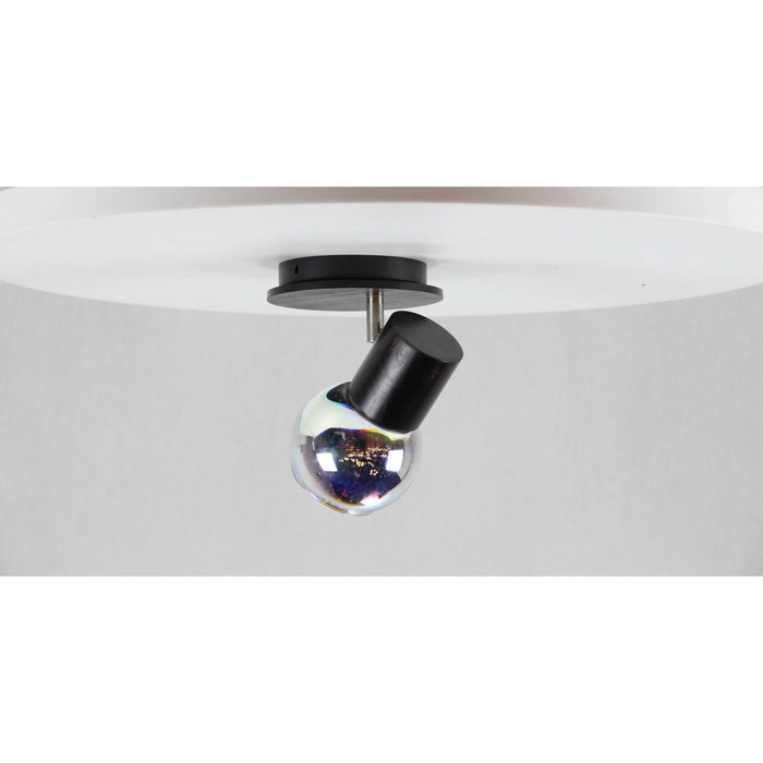 LAMP. TECHO REFLECTORA NÍQUEL SATINADO Y WENGE 1L E27 40W