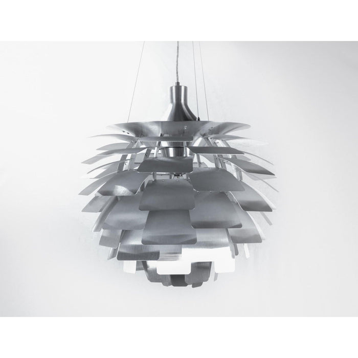 LAMP. COLGANTE PLATEADO 1L E27 100W