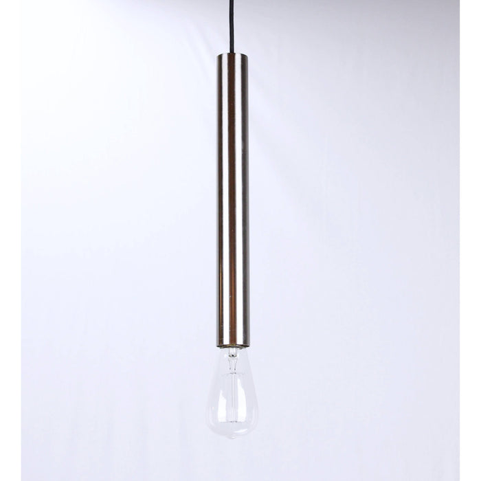 LAMP. COLGANTE NIQUEL SATINADO 1L E27 60W