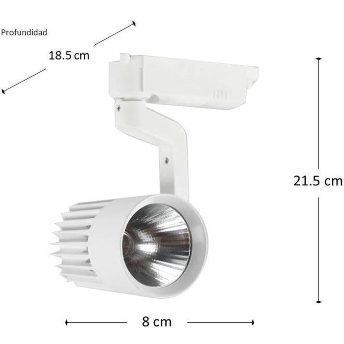 Lámpara Led Riel Blanco 1L 24W 85-265V 4000K