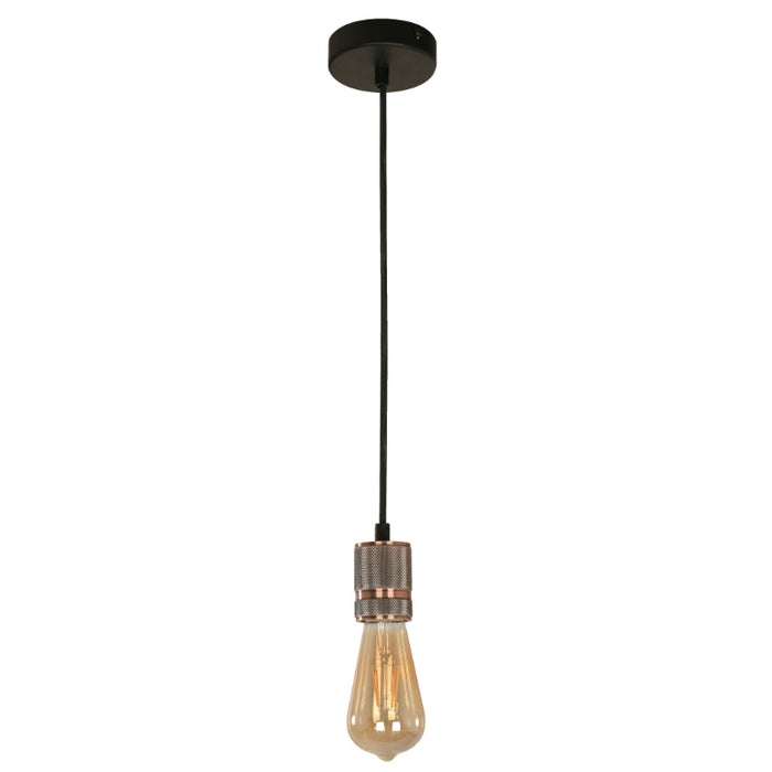 LAMP. COLGANTE COBRE ANTIGUO 1L E27 60W
