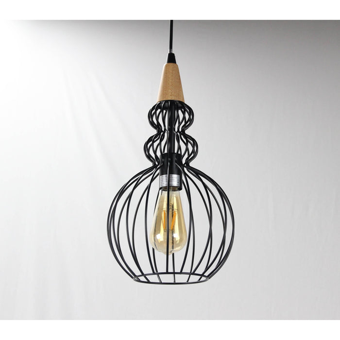 Lámpara Colgante Negro 1L E27 60W