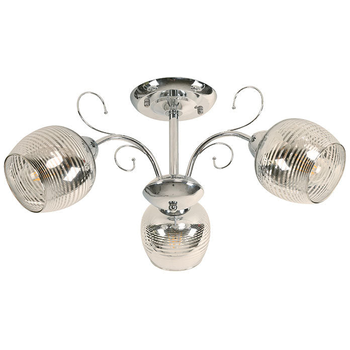 LAMP. TECHO CROMO 3L E27 40W