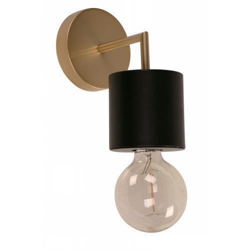 LAMP. PARED NEGRO DORADO 1L E27 40W