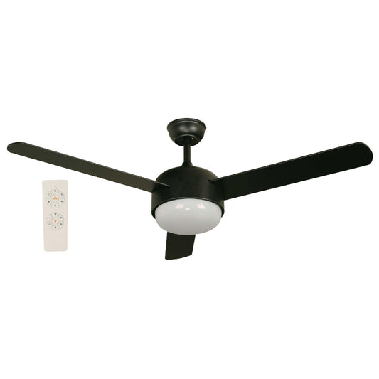VENTILADOR DE TECHO 52" DC NEGRO 2L E27 10W CON CONTROL REMOTO