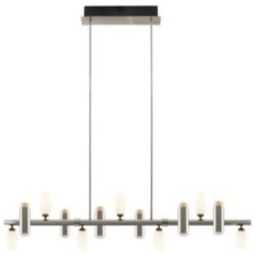 LAMP. COLGANTE ACAB. MADERA Y NIQUEL SATINADO 13L GU10 5W