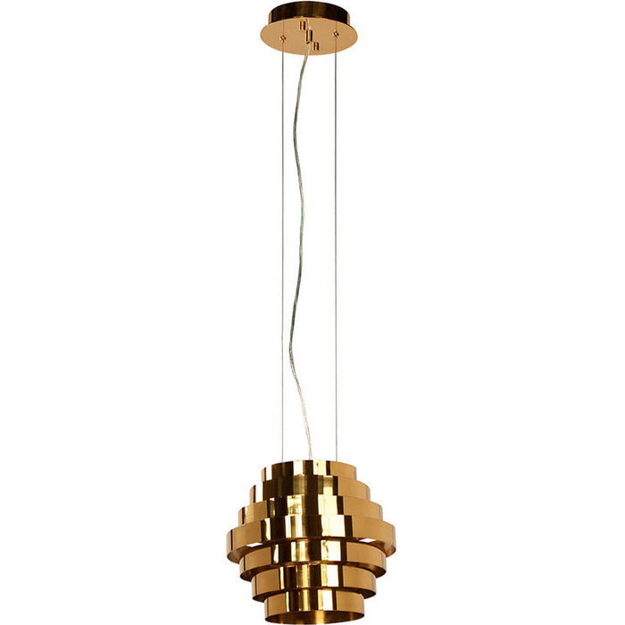 LAMP. COLGANTE DORADO 1L E27 60W