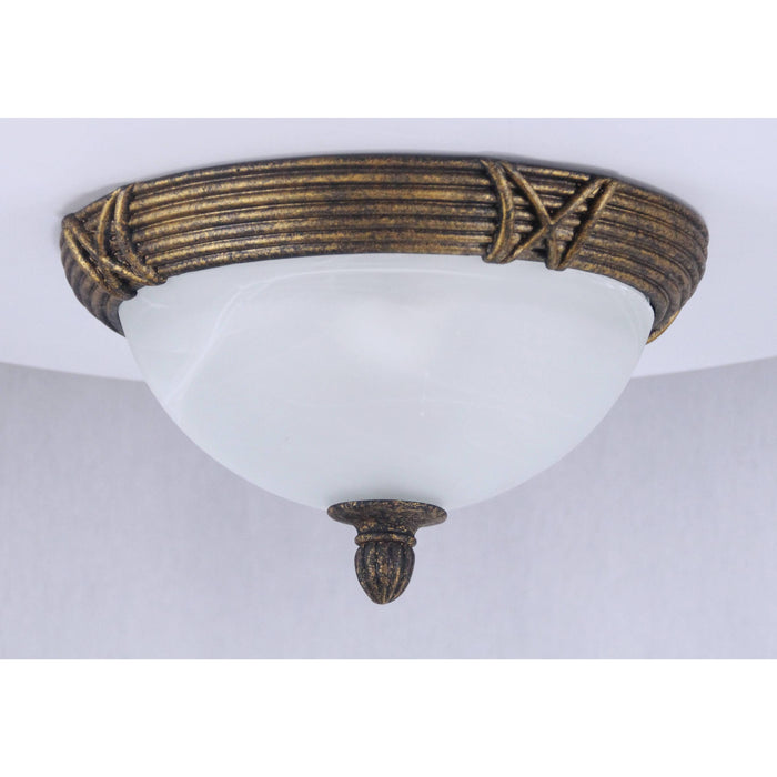 LAMP. TECHO NEGRO CEPILLADO EN DORADO 2LTS E27 60W 120V (B/N)