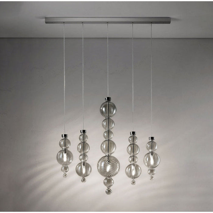 LAMP. COLGANTE LINEAL SAN MARCO CROMO FUME 5L G9 42W