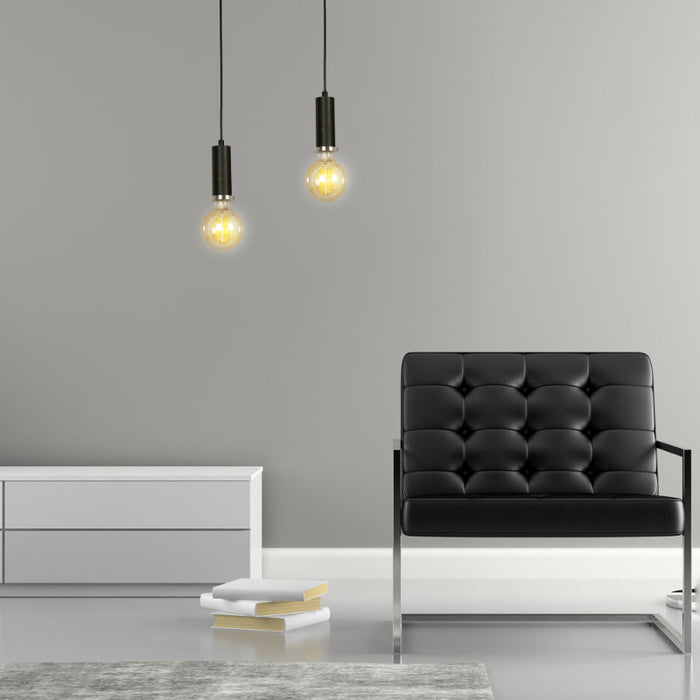 LAMP. COLGANTE NEGRO 1L E27 40W