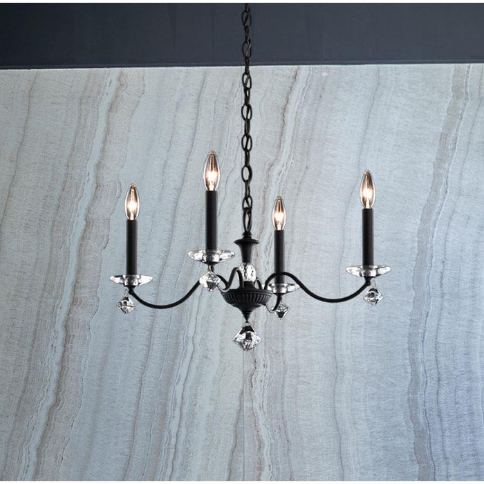 LAMP. COLGANTE CHANDELIER MODIQUE NEGRO 4L E12 60W DIM