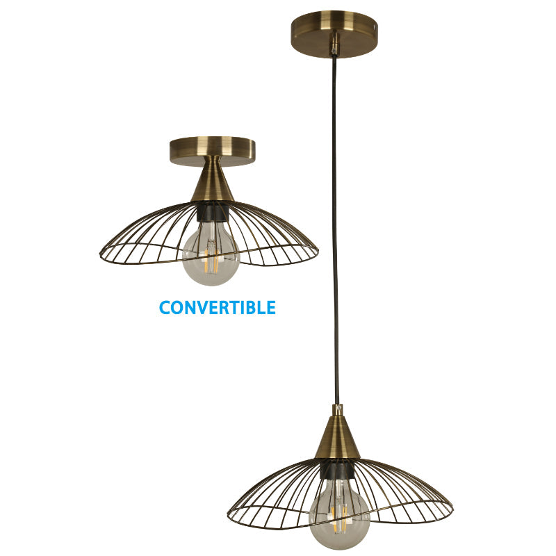 LAMP. COLGANTE BRONCE ANTIGUO 1L E27 40W (CONVERTIBLE)