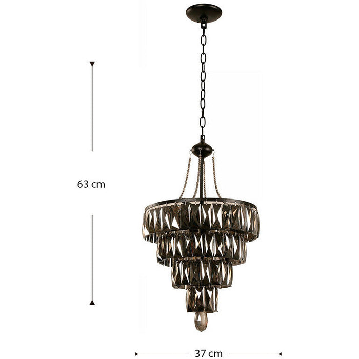 LAMP. COLGANTE NEGRO 6L E12 60W