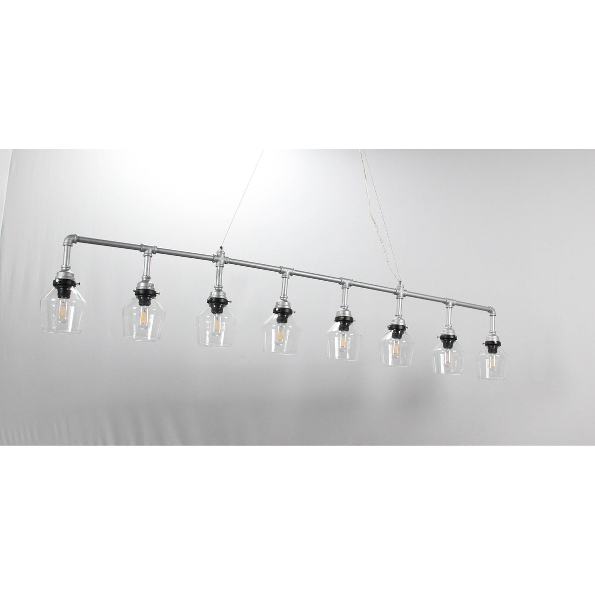 LAMP. COLGANTE NÍQUEL SATINADO 8L E27 40W