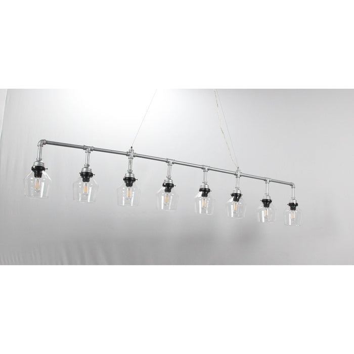 LAMP. COLGANTE NÍQUEL SATINADO 8L E27 40W