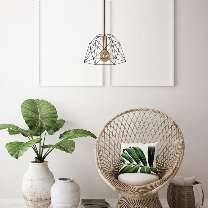 LAMP. COLGANTE NEGRO 1L E27 40W