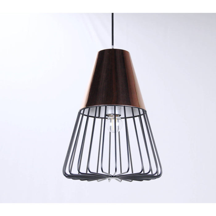 LAMP. COLGANTE COBRE 1L E27 60W