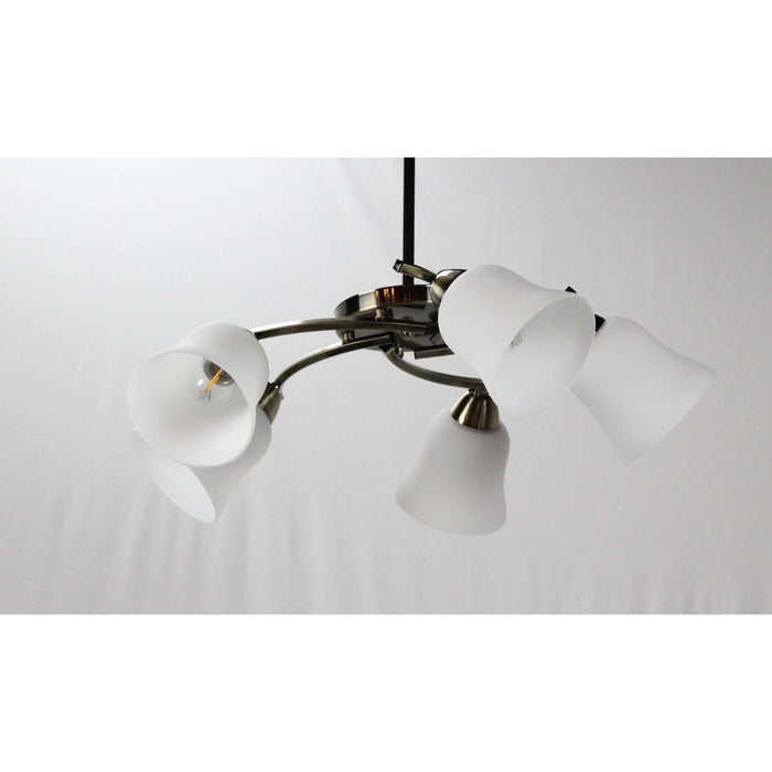 LAMP. TECHO BRONCE ANTIGUO 5L E27 40W