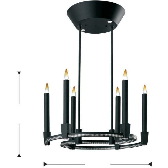 LAMP. COLGANTE CANDELLA NEGRO 8L 4.2W 3000K