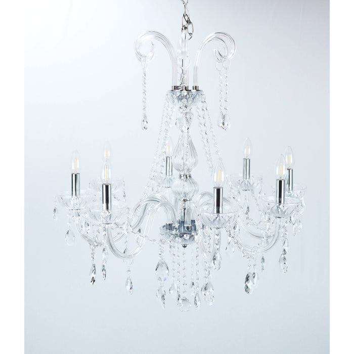 LAMP. COLGANTE CROMO 8L E14 60W