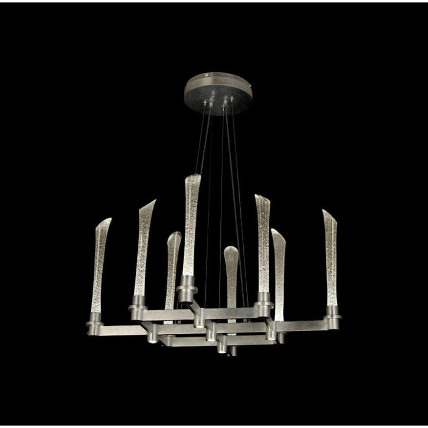 LAMP. LED COLGANTE CHANDELIER CATALYST PLATEADO 8L 3W