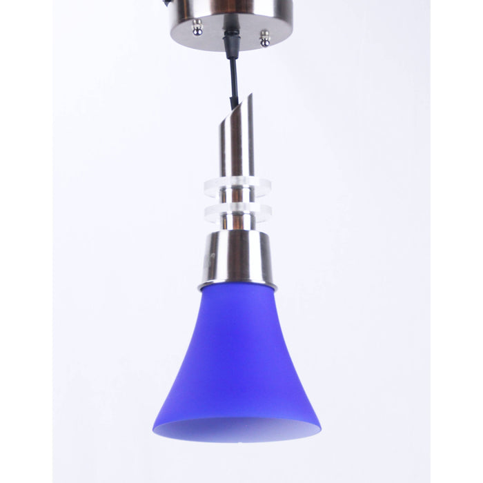 LAMP. COLGANTE AZUL 1L E27 60W