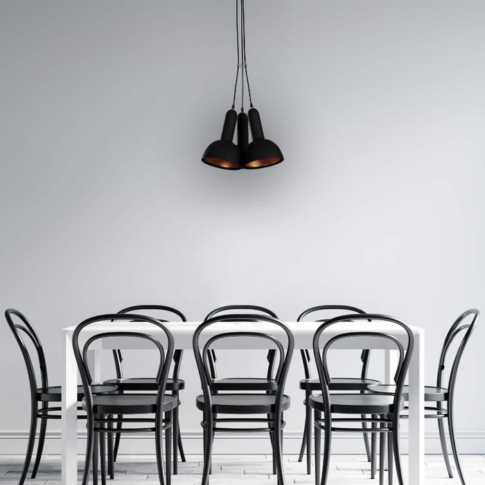 LAMP. COLGANTE NEGRO 3L E27 60W