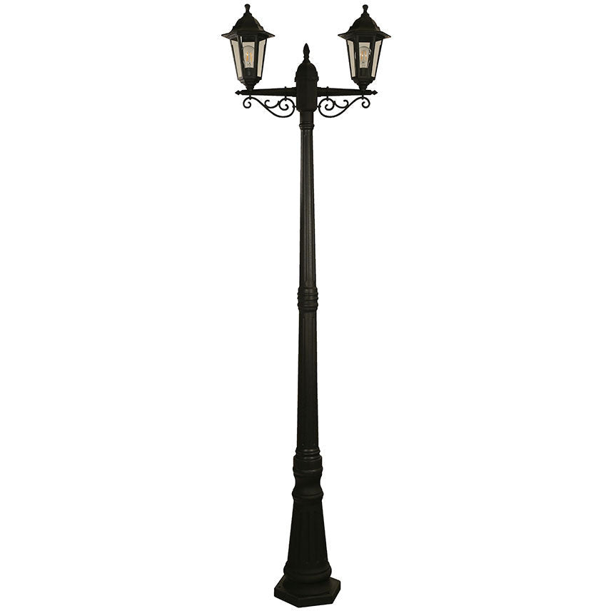 LAMP. EXT. POSTE NEGRO 2L E27 40W