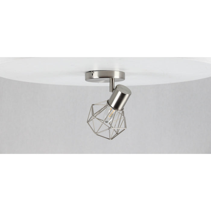 LAMP. TECHO NIQUEL SATINADO 1LUZ E27 60W N/B