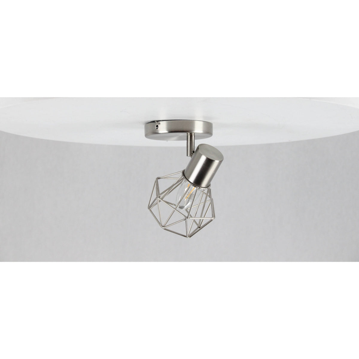 LAMP. TECHO NIQUEL SATINADO 1LUZ E27 60W N/B