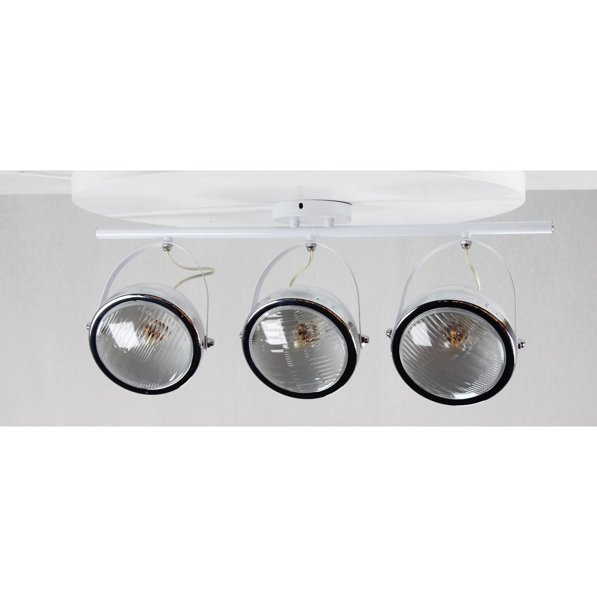 LAMP. TECHO REFLECTORA BLANCO+CROMO 3L E27 40W