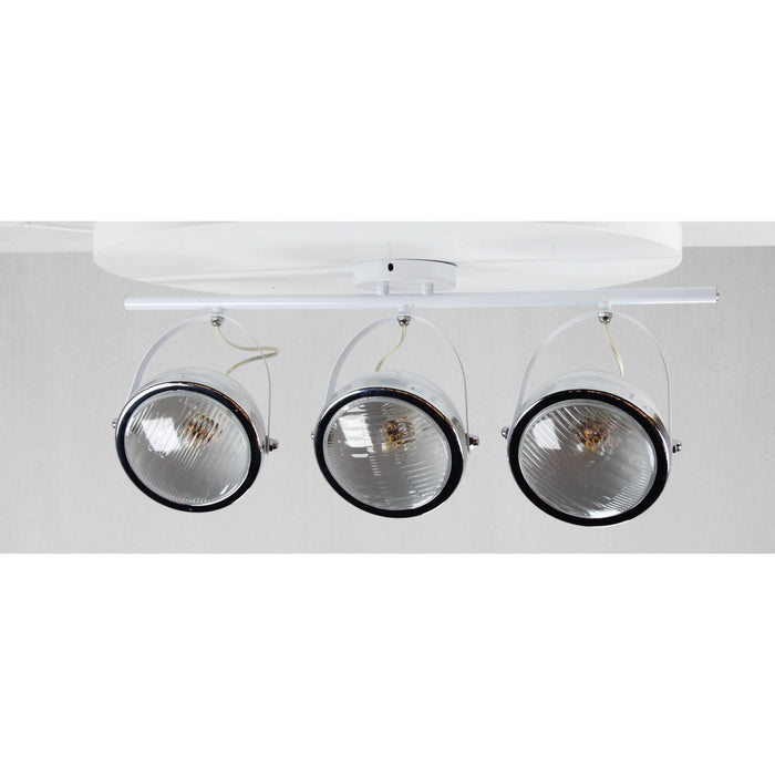 LAMP. TECHO REFLECTORA BLANCO+CROMO 3L E27 40W