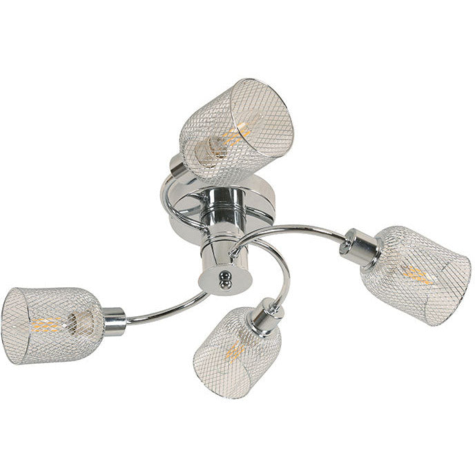 LAMP. TECHO CROMO 4L E14 40W